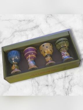 Hand-Painted Multicolour Ceramic Egg Cup Set